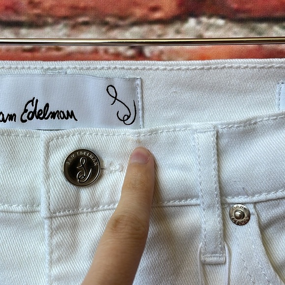 White Distressed Sam Edelman Linnie Kick Flare Jeans - Picture 8 of 17